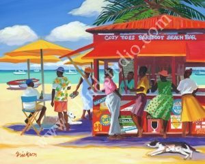 Cozy Toes Caribbean People Painting By Shari Erickson