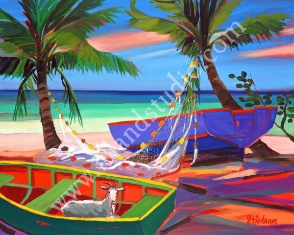 316 Goat in a Boat Tropical Seascape Painting By Shari Erickson