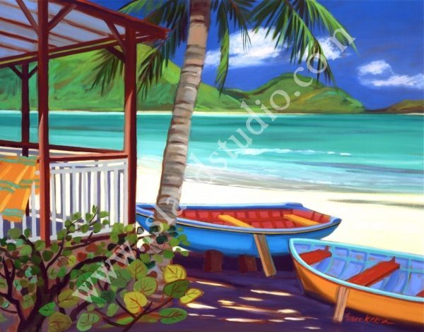 525 Beach Bums Caribbean Landscape Painting By Shari Erickson