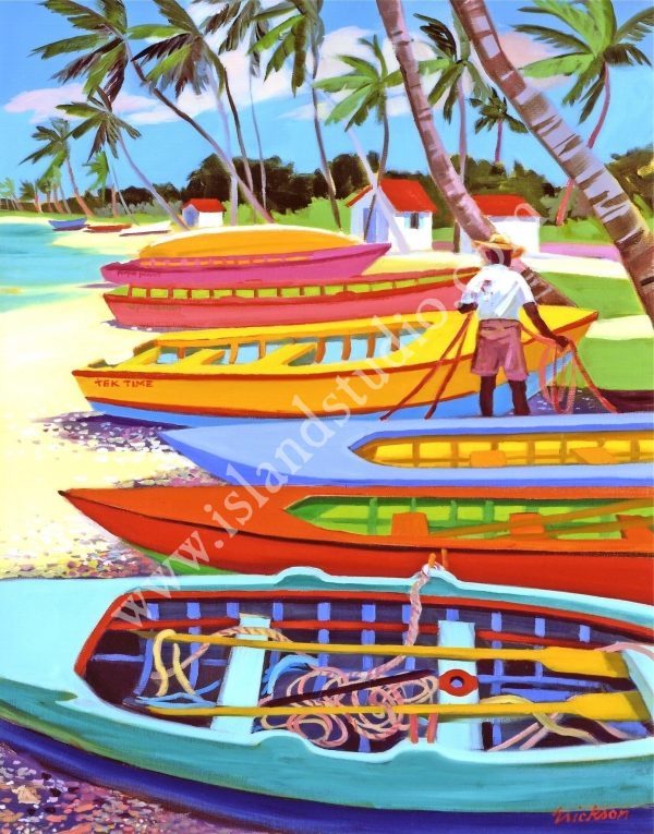 Boatyard Oil Painting By Shari Erickson