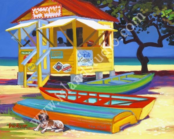 373 Coqui Hut Coastal Oil Painting By Shari Erickson