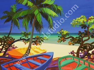 39 Seagrape Bay Tropical Seascape Painting By Shari Erickson