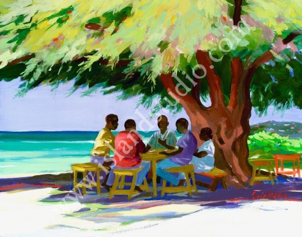 143 Dominoes Caribbean Landscape Painting By Shari Erickson
