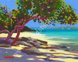 367 Honeymoon Beach Tropical Painting By Shari Erickson